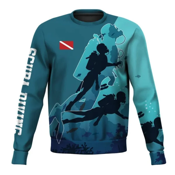 3D Print Unisex Scuba Diving Hoodie | Stylish Underwater Apparel - Image 2
